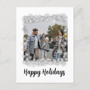 Met sneeuwvlokken feestdagenkaart