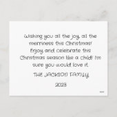 Met sneeuwvlokken feestdagenkaart (Achterkant)