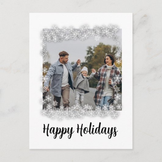 Met sneeuwvlokken feestdagenkaart (Voorkant)