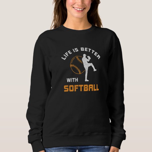 met Softball Zegt Softbalspeler Trui (Voorkant)