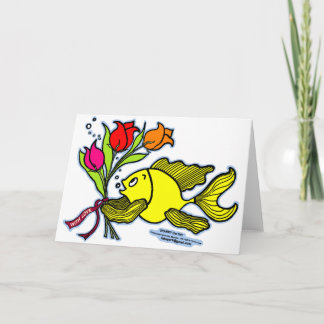 Met Sparky Liefde, de vissen met bloemen Feestdagen Kaart