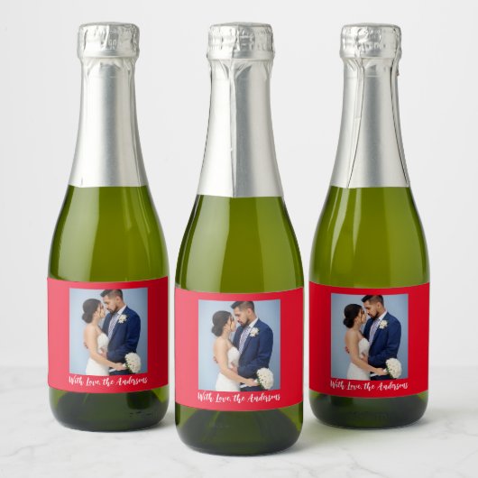 Met speciale liefdesfoto sparkling wijnetiket (Flessen)