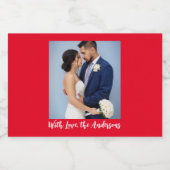 Met speciale liefdesfoto sparkling wijnetiket (Enkel label)