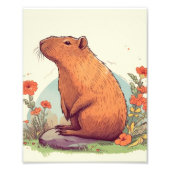 Met speelse Capybara Delight Foto Afdruk (Voorkant)