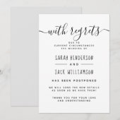 "Met spijt" B&W uitgestelde huwelijksaankondiging Kaart (Voorkant / Achterkant)