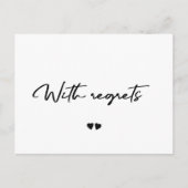 Met spijt zwart-wit annuleer aankondiging briefkaart (Voorkant)