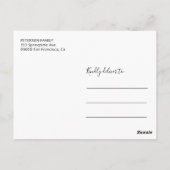 Met spijt zwart-wit annuleer aankondiging briefkaart (Achterkant)