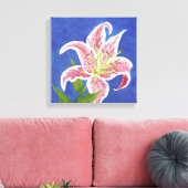 Met Stargazer Lily omwikkeld canvas Afdruk (Insitu (Woonkamer))