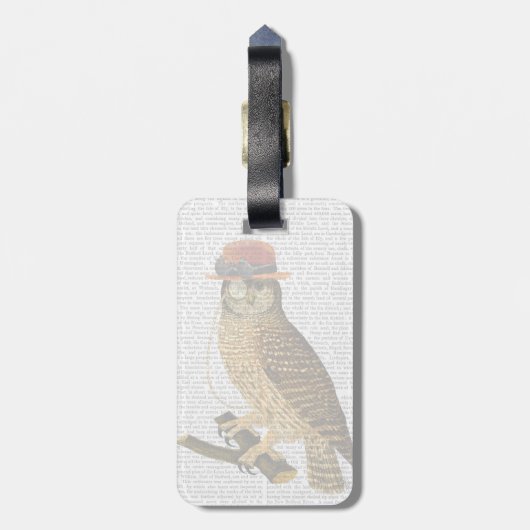 Met Steampunk Style Bowler Pet Bagagelabel (Achterkant verticaal)