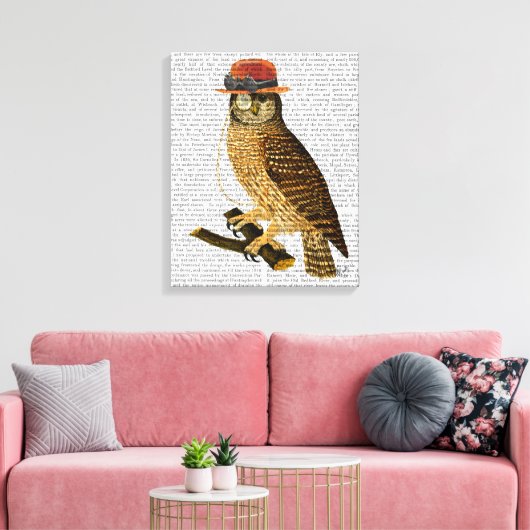 Met Steampunk Style Bowler Pet Canvas Afdruk (Insitu (Woonkamer))
