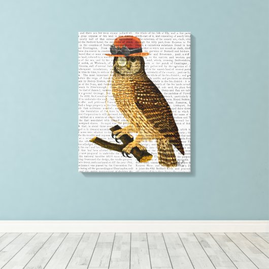 Met Steampunk Style Bowler Pet Canvas Afdruk (Insitu (Houten vloer))