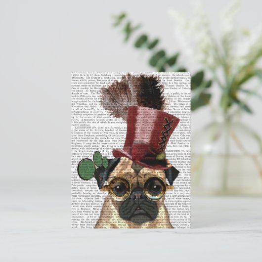 Met Steampunk Style Top Hat Briefkaart (Staand voorkant)