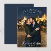 Met sterren bewaarde datum save the date (Voorkant / Achterkant)