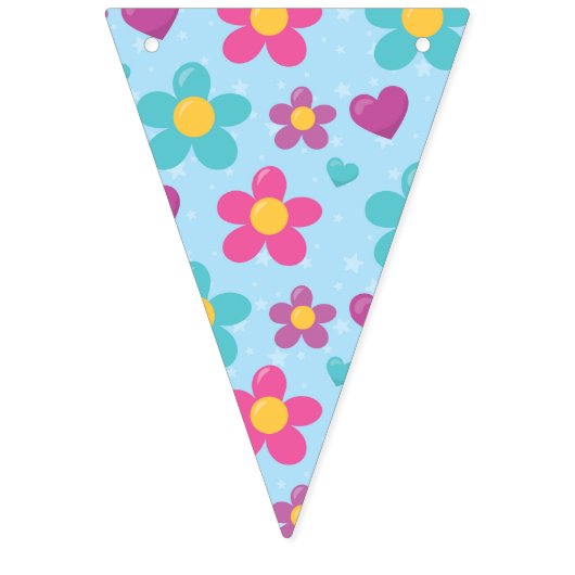 Met sterren bezaaide bloemen vlaggetjes (Eerste vlag)