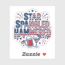 Met sterren bezaaide gehämmerde grappige patriotti sticker