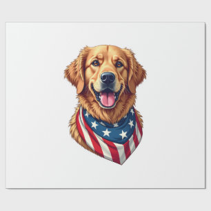 Met sterren bezaaide gouden retriever vintage T-sh Cadeaupapier