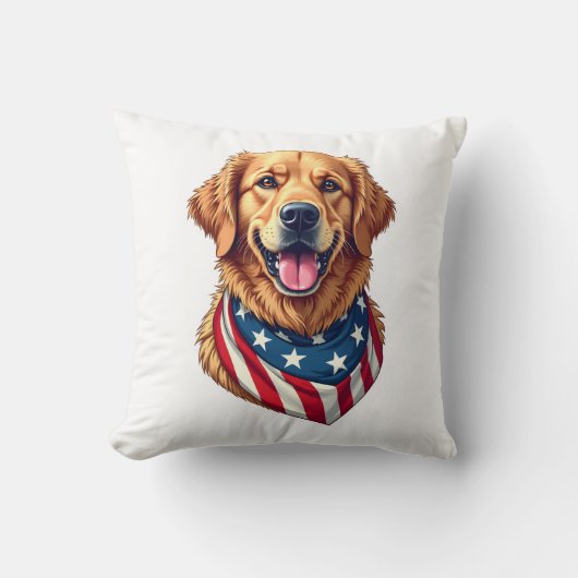 Met sterren bezaaide gouden retriever vintage T-sh Kussen (Voorkant)