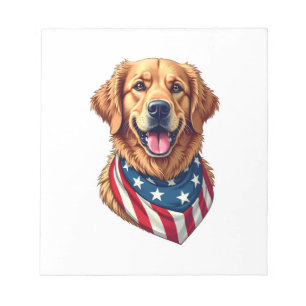 Met sterren bezaaide gouden retriever vintage T-sh Notitieblok