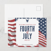 Met sterren bezaaide Onafhankelijkheidsdag 4 juli Uitnodiging Briefkaart (Voorkant / Achterkant)