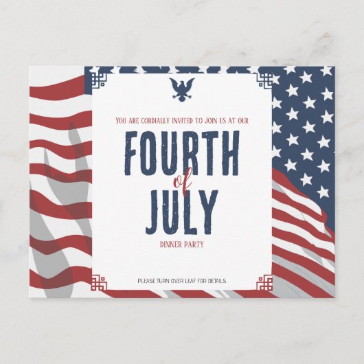 Met sterren bezaaide Onafhankelijkheidsdag 4 juli Uitnodiging Briefkaart (Voorkant)