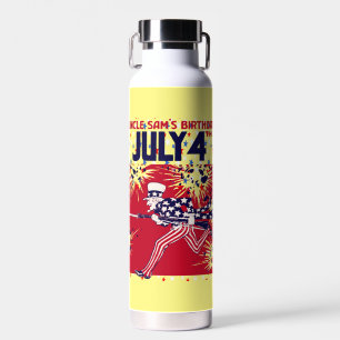 Met sterren bezaaide Oom Sam verjaardag 4 juli Waterfles