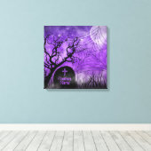 Met sterren bezaaide paarse gotische web custom ve canvas afdruk (Insitu (Houten vloer))