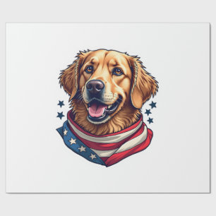 Met sterren bezaaide vintage Golden Retriever T-sh Cadeaupapier
