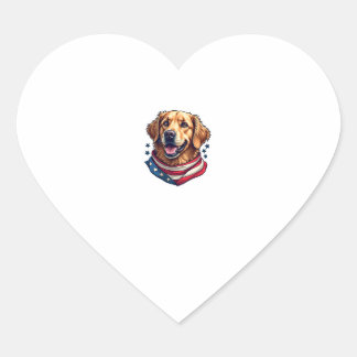 Met sterren bezaaide vintage Golden Retriever T-sh Hart Sticker
