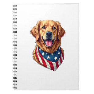 Met sterren bezaaide vintage Golden Retriever T-sh Notitieboek