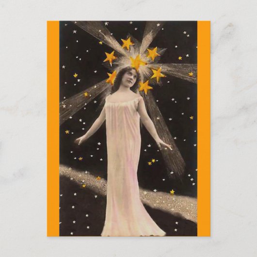 Met sterren op haar hoofd briefkaart (Voorkant)