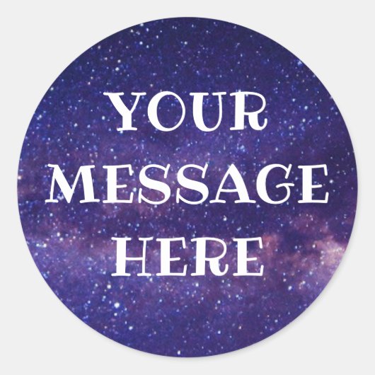 Met STERRENHEMEL achtergrond - Pas je eigen aan Ronde Sticker (Voorkant)