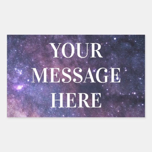 Met sterrenhemel op de achtergrond - Maak het zelf Rechthoekige Sticker (Voorkant)