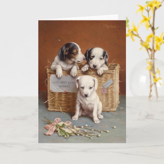 Met stevige Guud wensen | Carl Reichert Kaart (Gele Bloem)