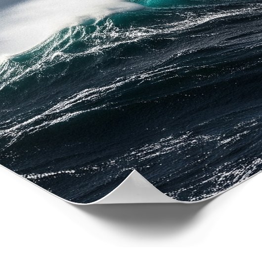 met storm geworpen zeilboot poster (Hoek)