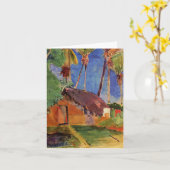 "Met stro bedekte Hut onder Palmen" - Paul Gauguin Kaart (Gele Bloem)