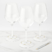 Met stroken Gouden Filigraan Elegant Eenvoudig Wijnglaslabel (Set)