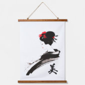 met sumi-e Beauty inkt kunst Hangend Wandkleed (Voorkant)