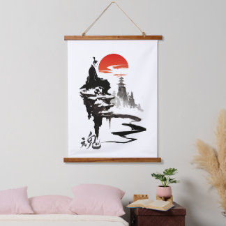 Met Sumi-e Soul Ink Art Hangend Wandkleed