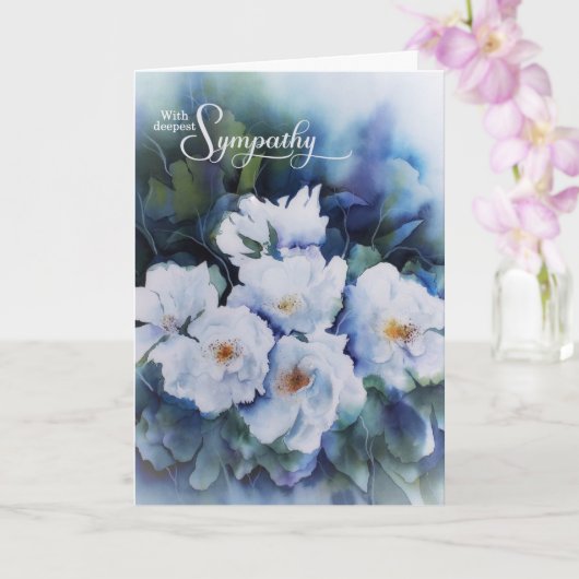 Met sympathie, blauwe Floral condoleances Kaart (Orchidee)