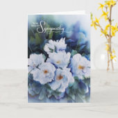 Met sympathie, blauwe Floral condoleances Kaart (Gele Bloem)