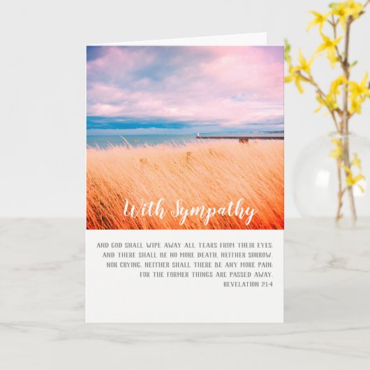 Met sympathie, Christelijke kaart met geschriften (Gele Bloem)