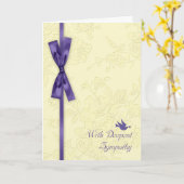 Met sympathie, crème reliëf effect met duif kaart (Gele Bloem)