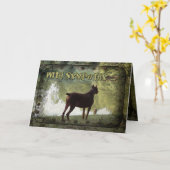 Met Sympathie - Doberman die een Meer overzien Kaart (Gele Bloem)