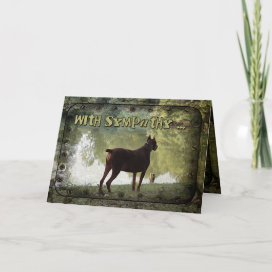 Met Sympathie - Doberman die een Meer overzien Kaart (Voorkant)