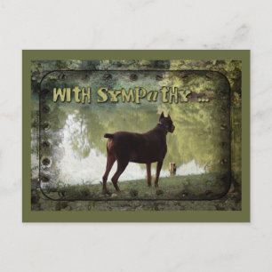 Met sympathie - Doberman met uitzicht op een meer Briefkaart