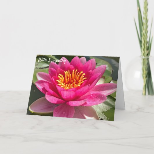 Met sympathie - Floral Water Lily Feestdagen Kaart (Voorkant)