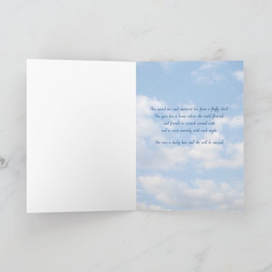 Met sympathie op het verlies van uw kip kaart (Binnen)