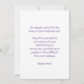 Met Sympathie Pet Cat Loss Kaart met Waterverf (Achterkant)