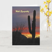 Met sympathie, Saguaro Cactus bij zonsondergang be Kaart (Gele Bloem)