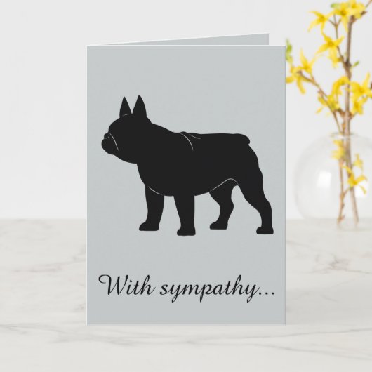 Met sympathie: verlies van je Franse Bulldog Kaart (Gele Bloem)